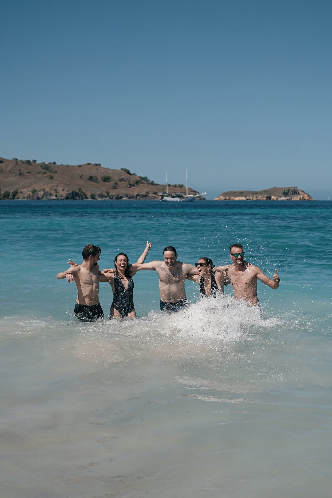 Guests in the sea smiling
