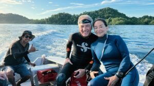 Divers after a dive in Raja Ampat