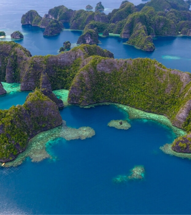 This is image of raja ampat island view from above small