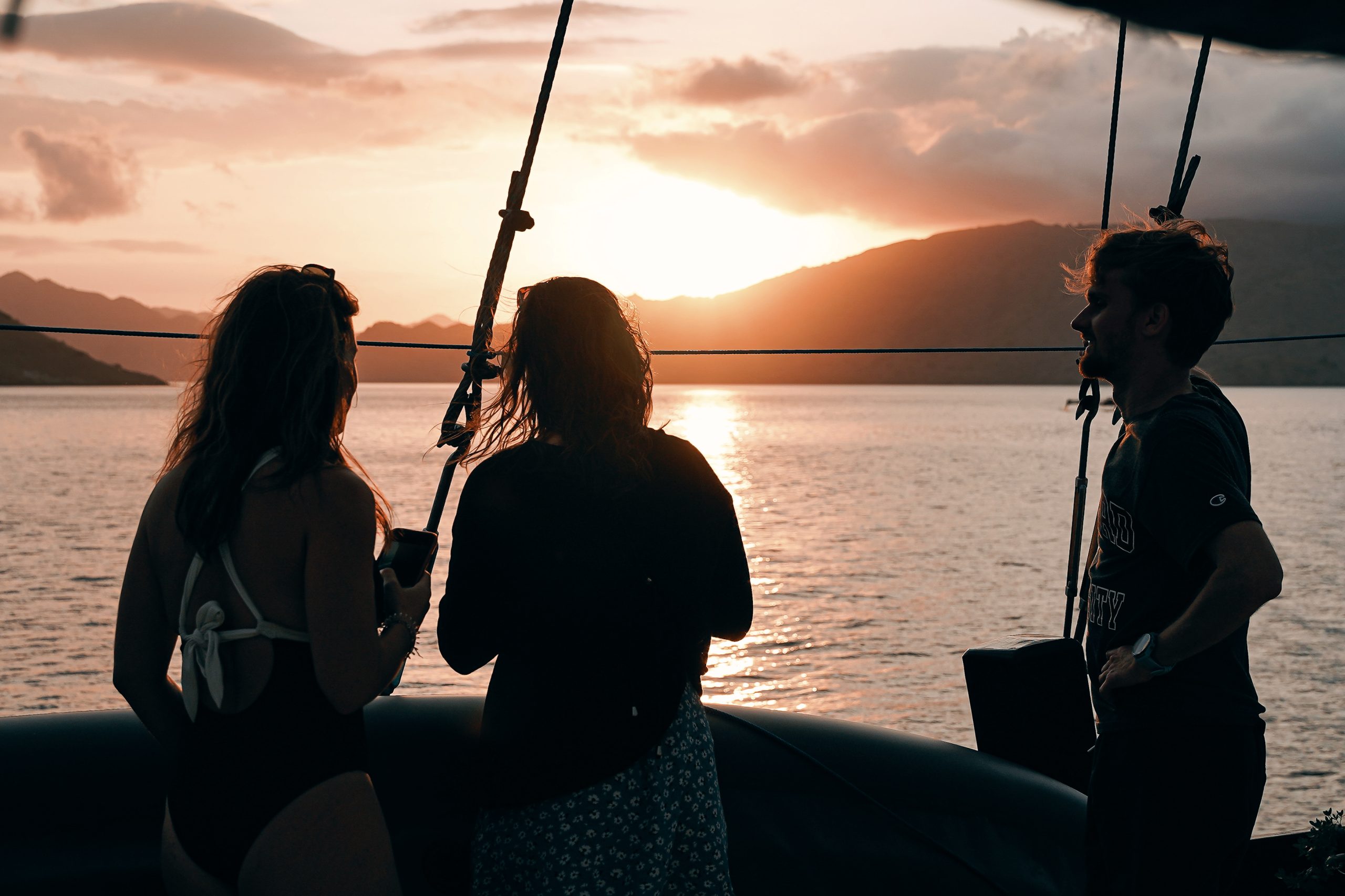 guests on the sun deck of Teman boat