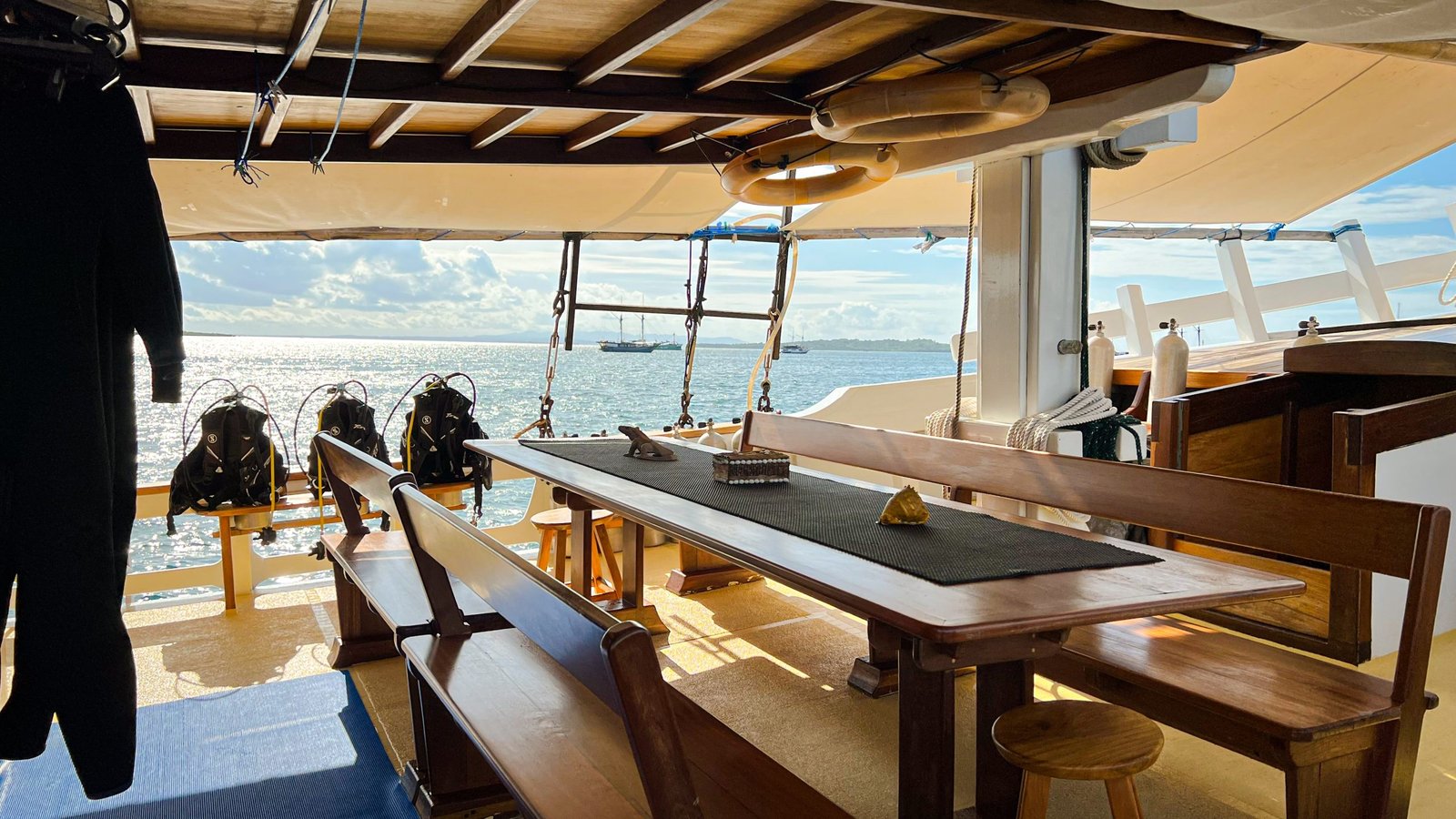 Dive deck aboard Teman Liveaboard