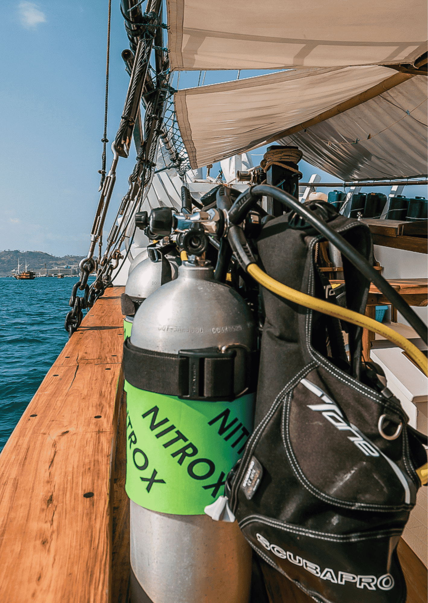 Nitrox tanks aboard Teman Liveaboard